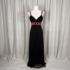 Taboo Hot Pink and Black Formal Maxi Dress Size Medium